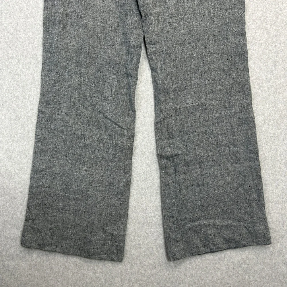 Michael Kors Size 6 Trousers Gray 100% Linen Wide Leg Pants Office Professional